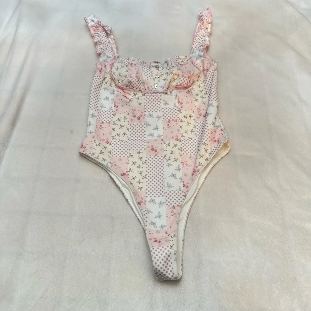 New! Frankie's Bikinis x Sydney Sweeney Verona Patchwork One Piece 51532